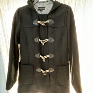 Woman's Banana Republic Toggle Ciat - Black, Size small wool coat